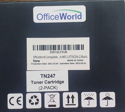 Alternativ Toner 2x TN-247 BK OfficeWorld für HL-L3210 CW MFC-L3710 CW DCP-L3510CDW